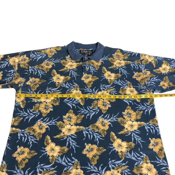 Vintage OP Sport Hawaiian Polo Shirt Mens XL Floral Retro Beach Aloha 90s Waffle - Picture 13 of 14